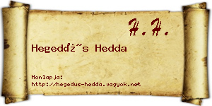 Hegedűs Hedda névjegykártya